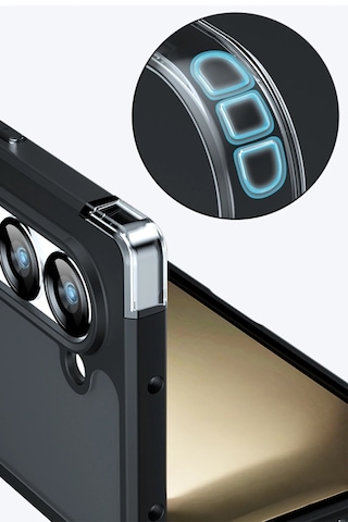 Cosmotex Newface Samsung Galaxy Z Fold 5 Kılıf Blur Fold Kapak - Mat Siyah
