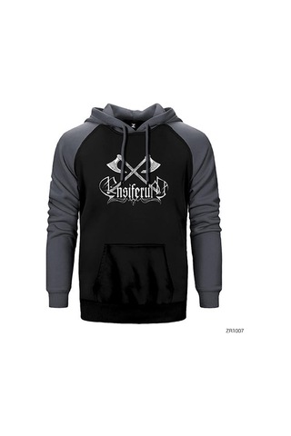 Ensiferum Kırmızı Renk Reglan Kol Sweatshirt / Hoodie