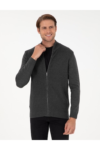 Pierre Cardin Erkek Gri Melanj Hırka Triko 50300497-vr086 Gri Melanj