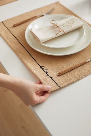 Ocean Home Textile 6 Adet Jüt Sofra Sunum Tabak Altlığı Supla Amerikan Servisi 45 x 35 Diğer