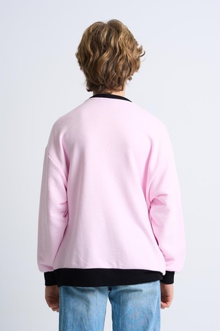 Alexandergardi Alexandergardı Baskılı Bisiklet Yaka Çocuk Sweatshirt Pembe