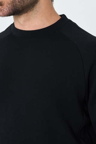 White Stone Siyah Pamuklu Erkek Basic Sweatshirt