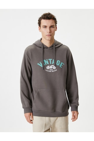 Koton Kolej Hoodie Slogan Baskılı Kanguru Cep Detaylı Lacivert 4wam70227mk Lacivert