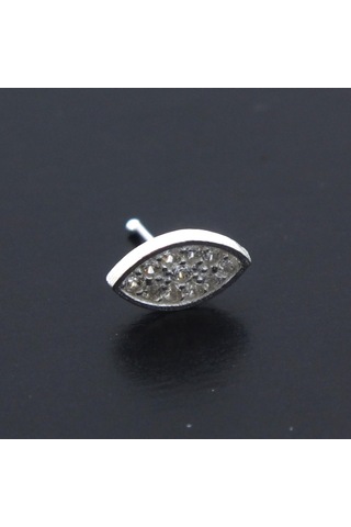 925 Ayar Gümüş Zirkon Taşlı Oval Hızma Hz-104 Gümüş