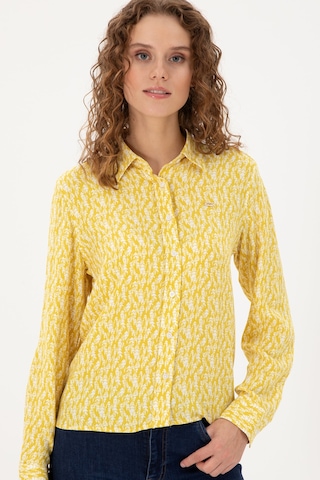 U.s. Polo Assn. Kadın Koyu Sarı Gömlek Desenli 50291102-vr094 Koyu Sarı