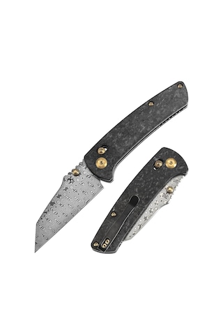 Kansept Main Street Karbon Fiber Sap Damascus Çelik Çakı K1015v1 Kum