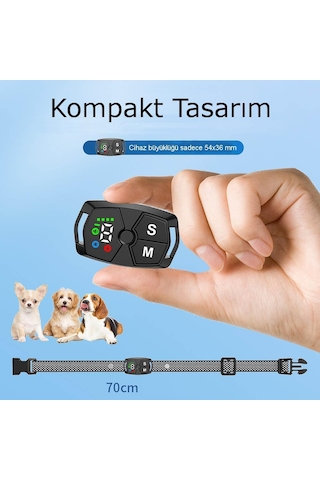 Hopdiye T368g Havlama Önleyici Köpek Tasması Şarjlı, Suya Dayanıklı, Uyarı Seçimli, Led Ekranlı Havlama Eğiti