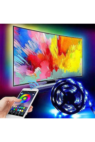 Triline Bluetooth Tv Arkası Rgb Usb Şerit Led Aydınlatma 16 Renk (407210966)