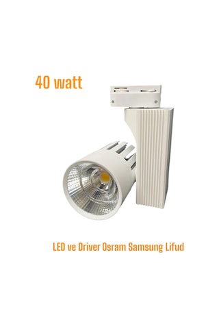 Ledli Ray Spot Beyaz Kasa 40 Watt Günışığı 3000 K