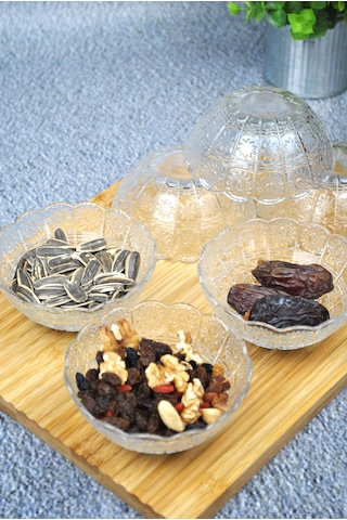 Karan 6'lı Cam Kase Takımı Çerezlik Kasesi -kahvaltılık-sosluk 10