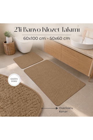 2'li Banyo Klozet Takımı Sütlü Kahve