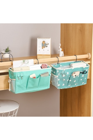 Hangfox Üniversite Yatak Odası Kumaş Saklama Çanta, Büyük Kapasite, Yatak Kenarı Asılı, Dormitory Dekor, Çeşitli Eşyaları Saklama, Dayanıklı Malzeme, Beyaz Büyük Boy