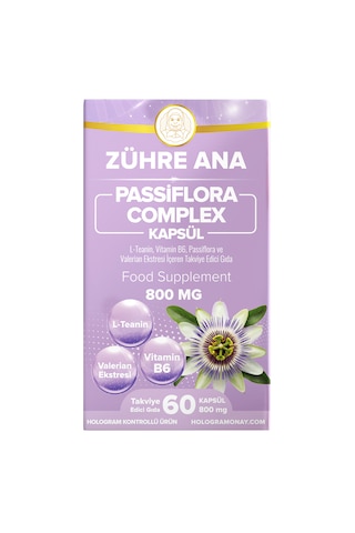 L-teanin, Vitamin B6, Passiflora Ve Valerian Ekstresi İçeren Takviye Edici Gıda