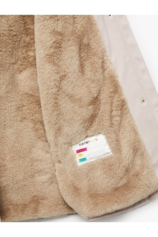 Koton Kapşonlu Peluş Detaylı Kapaklı Cepli Uzun Kollu Mont Pembe 6wkg00014aw Gül