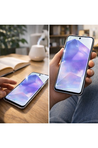 Samsung Uyumlu Galaxy A55 5g A35 Anti Statik Ekran Koruyucu Toz Tutmayan Kırılmaz Cam