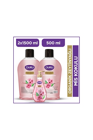 Duru Organik Zeytinyağlı Kiraz Çiçeği Sıvı Sabun 2 x 1500 ML + 500 ML