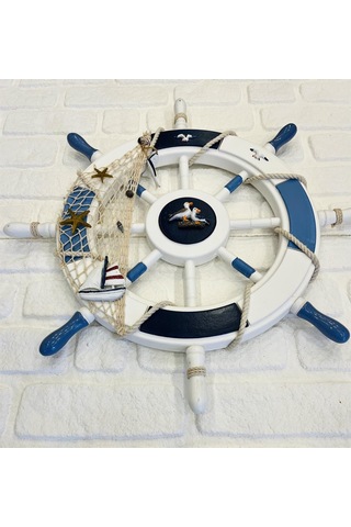 AHŞAP MARTILI YELKENLİ DÜMEN DUVAR DEKORU (60 CM)