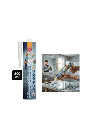 Şeffaf Silikon - 300 Ml - Ayna Cam Yapıştırıcı Tadilat Gereci Yüzey Yalıtımı Yapı Malzemesi