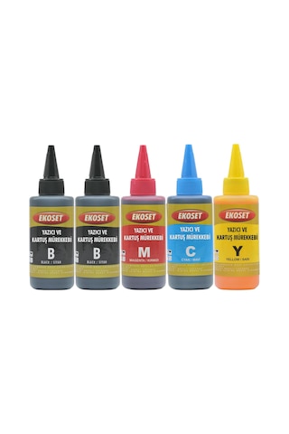 Ekoset Brother Dcp T500W T510W Uyumlu Mürekkep 100 ML 5'li Set