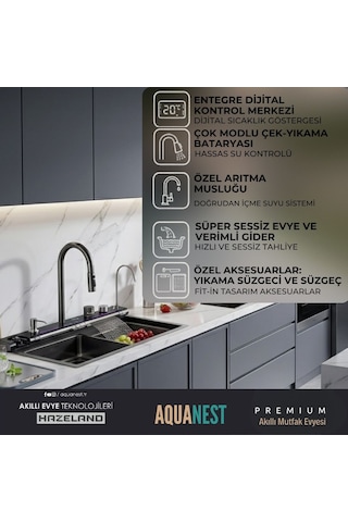 Hazeland Aquanest 7 Tuşlu Akıllı Evye Smart Evye Akıllı Mutfak Ev