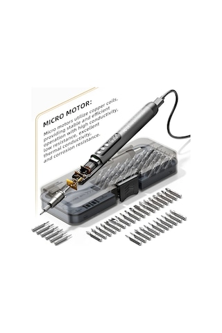 Honeybeeshop 46lı 1 Arada Turuncu Lcd Ekranlı Led Işıklı Mini Kablosuz Sessiz Şarj Edilebilir Elektrikli Vidalama Seti Ev Kullanımı Alet Takımı