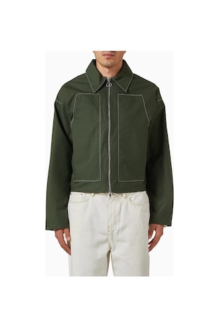 About Blank Green Technical Twill Utility Erkek Spor Ceket Yeşil