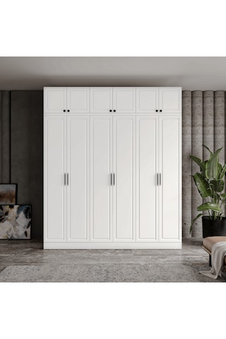 Milas 6 Kapaklı Komple Mdf Yüklüklü Gardırop