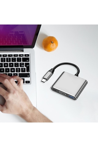 Suntek Tip C - Hdmı Kablosu Dönüştürücü Dizüstü Ev Gri