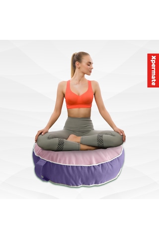 Xpermate İç Dış Mekan Meditasyon Minderi Fermuarlı Yoga Minderi Pembe Lila Lila - Pembe