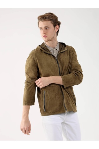 Dufy Haki Erkek Regular Fit Kapüşonlu Mont - 96314 Haki