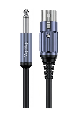 Veggieg 6.35mm To Xlr Dişi Mikrofon Kablosu Hi-fi Ses Kalitesi Ofc Bakır Enstrüman Ses Kablosu 2 Metre