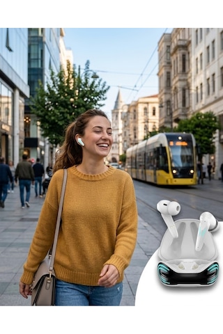 Cosmotex Bluetooth Oyuncu Kulaklığı Kablosuz Kulaklık Apple, Uyumlu iPhone 11 Apple, Uyumlu iPhone 13 Samsung S23 Xiaomi Redmi N Gürültü Engelleme