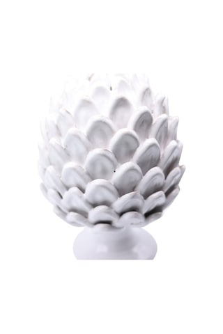 Dekoratif Kozalak 21 Cm Beyaz