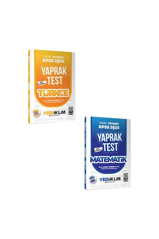 Yediiklim Yayınları 2025 Kpss Genel Yetenek Türkçe Ve Matematik Yaprak Test 2 Li Set