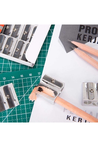 Deli Klasik Metal Çift Ağızlı Kalemtraş 39762