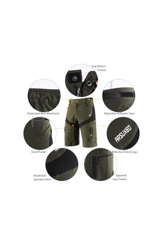 Arsuxeo Erkekler Bisiklet Şort Çabuk Kuruyan Nefes Açık Spor L Siyah