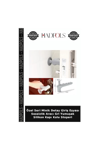 Özel Seri Minik Detay Giriş Eşyası Sessizlik Aracı Gri Yumuşak Silikon Kapı Kolu Stoperi