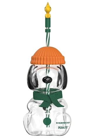 Starbucks Snoopy Peanuts Cam Soğuk İçecek Bardağı 591ml - Limited Edition Cam - Şeffaf