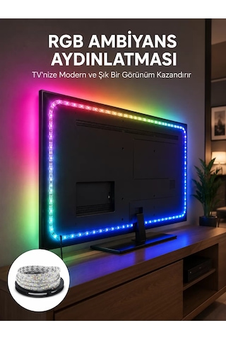 Northcity Müzikle Senkronize Led Şerit Tv Aydınlatma - Yeni Nesil Rgb Atmosfer Rgb-çoklu Renk