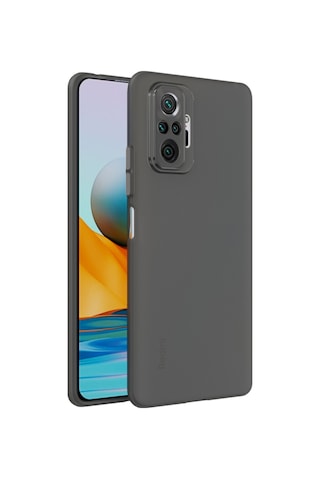 Redmi Note 10 Pro Uyumlu Süper İnce Mat Ultra Thin Silikon Kılıf Buzlu Siyah