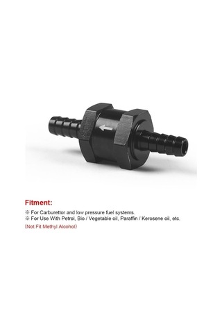 Fastbuy 6mm Araba Alüminyum Yakıt Benzinli Tek Yönlü Geri Dönüşsüz Çek Valf, Petrol Tipi