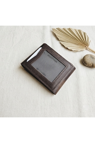 Passtell %100 Hakiki Deri Minimalist Trend Model Para Koymalı Cüzdan Ve Kredi Kartlık Kahverengi