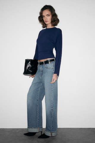 Grımelange Comıno Kadın Yuvarlak Yaka Vücuda Oturan Esnek Kumaşlı Slim Fit Lacivert Bluz Lacivert