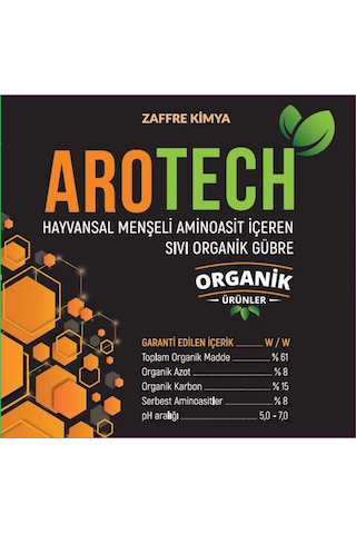 Arotech Hayvansal Menseli Aminoasit Sıvı Organik Gübre Yüksek Kalite %61 5 Lt 1