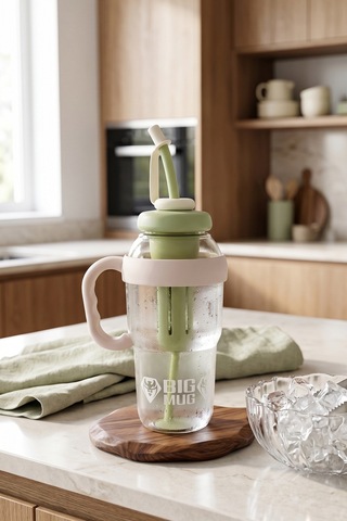 Ice Bottle Pipetli Suluk Matara 1300 Ml Yeşil