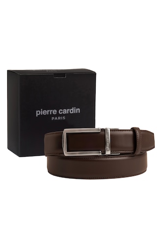 Pierre Cardin Deri Otomatik Tokalı Erkek Kemeri En 3,5 Cm Pcotm01 Kahverengi