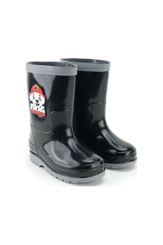 Gezer Erkek Çocuk Kışlık Pvc Su Gecirmez İçinde Harici Çıkarılabilir Çoraplı Yağmur Bot Çizme Siyah