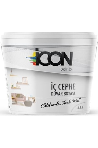 Icon Silikonlu Ipek Mat Iç Cephe Boyası 2,5 Lt.