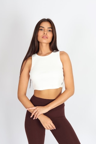 Soft&Basic Kadın Beyaz Basic Halter Yaka Esnek Biyeli Kaşkorse Kumaş Crop Top Body Atlet Beyaz