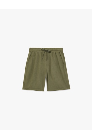 Koton Regular Fit Cepli Bermuda Beli Bağcıklı Şort Haki 6sam40045hw